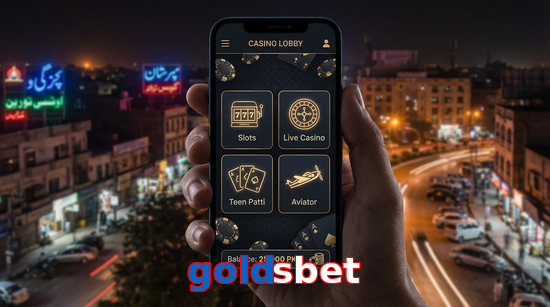 Main screen of Goldsbet app page for PK players
